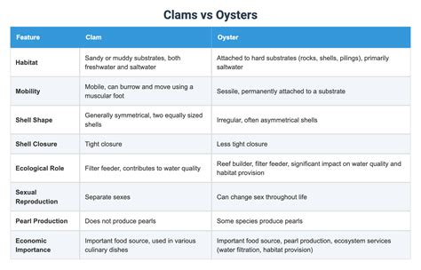Clams vs Oysters