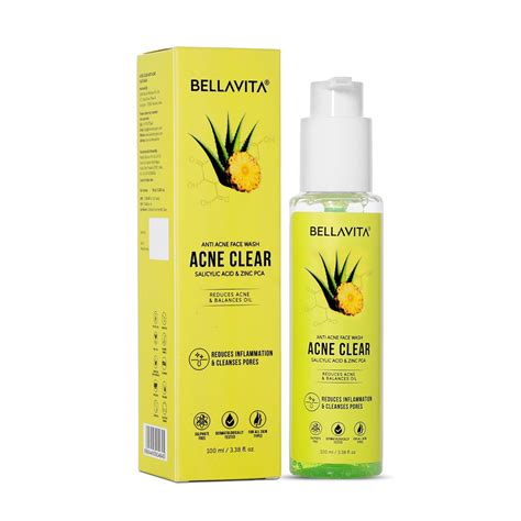 BELLAVITA Salicylic Acid & Niacinamide Anti-Acne Face Wash | Power of 6 ...