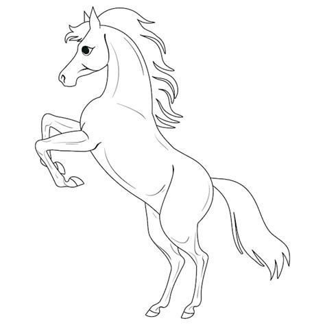 Coloriage avec cheval Peinture pour enfants Illustration vectorielle ...