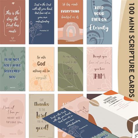 Buy 100 Earth Tone Prayer Cards, Inspirational Bible Verse Cards ...
