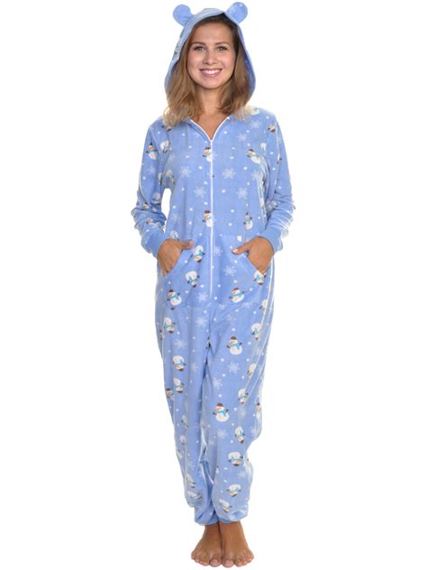Angelina Adults' Fleece Novelty One-Piece Hooded Pajamas (1-Pack ...