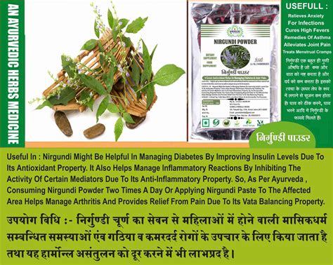 Gunmala Nirgundi Churna | Vitex Negundo Leaf Powder / Nagodpan ...
