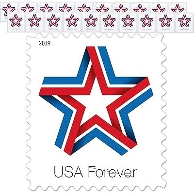 United States Postal Service Star Ribbon Strip of 20 Forever First ...
