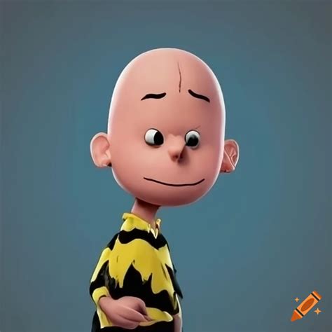 Cartoon character with bald head and muscular body on Craiyon