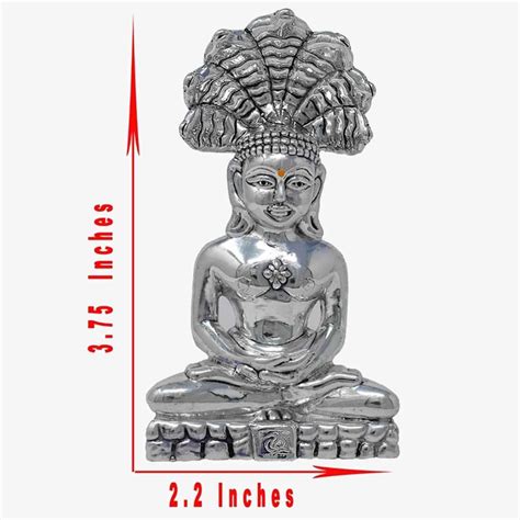 Silver God Parshwanath statue hallmark certified ~ caratcafe – CaratCafeInd