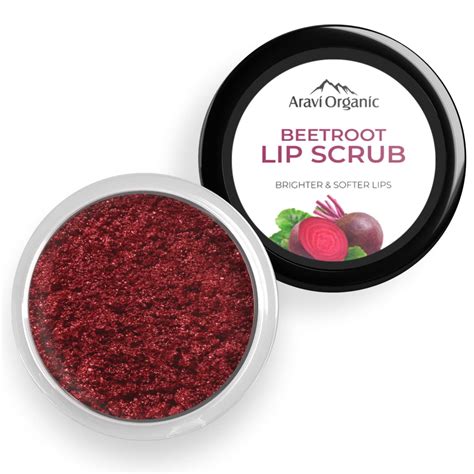 Aravi Organic Beetroot Lip Scrub With Beetroots, Shea Butter & Cocoa ...