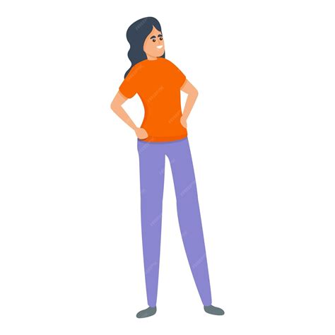 Girl self esteem icon cartoon of girl self esteem vector icon for web ...