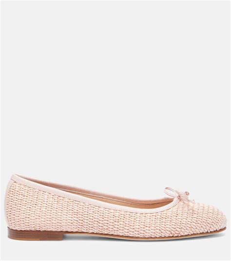Veralli raffia ballet flats in pink - Manolo Blahnik | Mytheresa