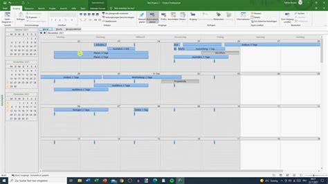 Overview of MS Project team planner and calendar