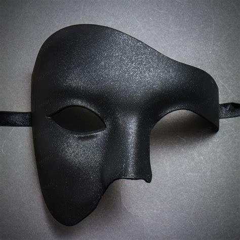 Phantom Venetian Masquerade Half Face Party Mask - Black | Mask, Black ...