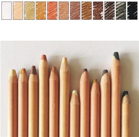 Buy 12 Colors Skin Tone Pastel Pencil Wooden Sketching Artist Pencil 4B ...