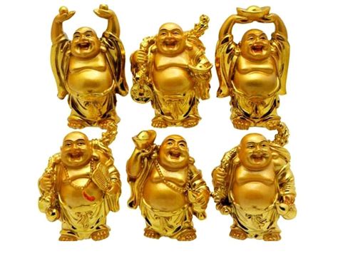 Buy HEENA HOME DECOR Laughing Buddha Set 6 Big / Kuberan Set / Good ...