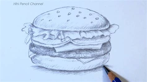 How to draw a Hamburger step by step | Pencil Drawing - YouTube
