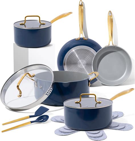 Amazon.com: GOTHAM STEEL 12 Pc Ceramic Cookware Set Nonstick, Pots and ...