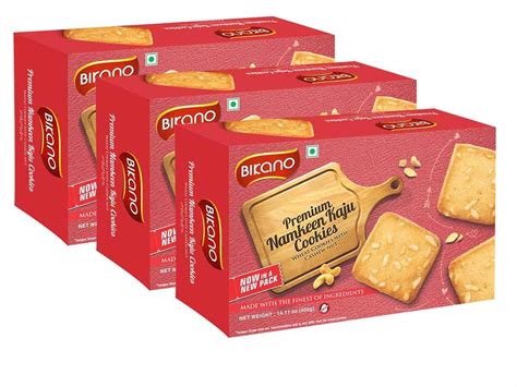 Bikano Namkeen Kaju Cashew Cookie (400 g) PACK OF 3 : Amazon.in ...