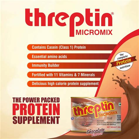 Buy THREPTIN MICROMIX CHOCOLATE NUTRITION POWDER TIN OF 200 G Online ...