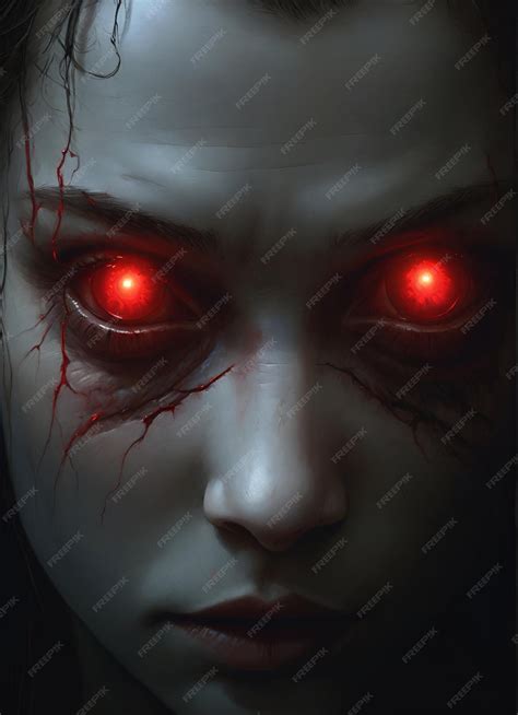 Premium Vector | Someone with red glowing eyes