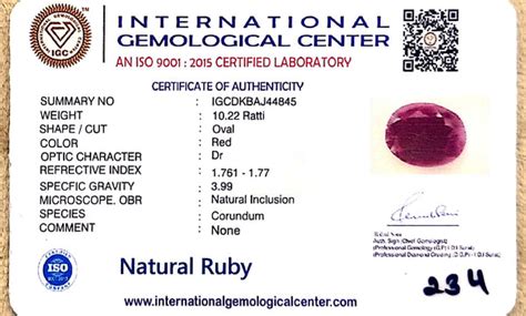 Natural Ruby | Certified Oval Cut Red Corundum Gemstone Certificate No ...
