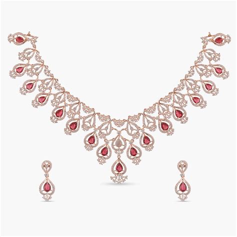 Buy Rouge Nakshatra CZ Necklace Set | Tarinika – Tarinika India
