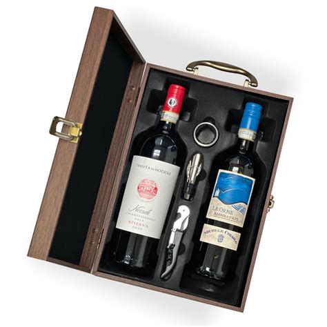 Italian Red Wine 2 Bottle in Wooden Gift Box