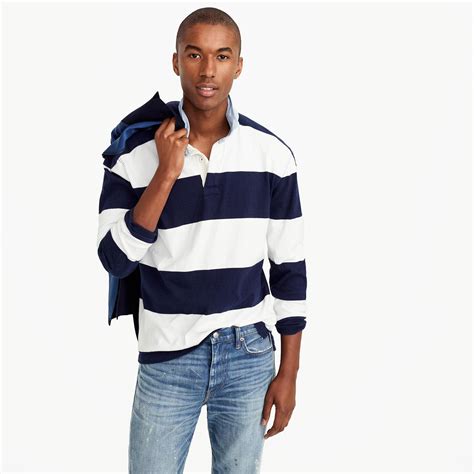 J.Crew Rugby Shirt In Blue-and-white Stripe for Men | Lyst