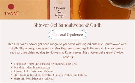 Buy TVAM Organic Aromatherapy Shower Gel | Sandalwood Oudh Online at ...