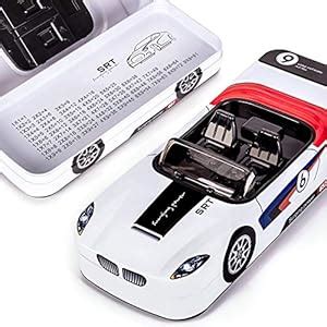 SILLYME Metal Car Shaped Pencil Box case with Wheels & Movable car ...