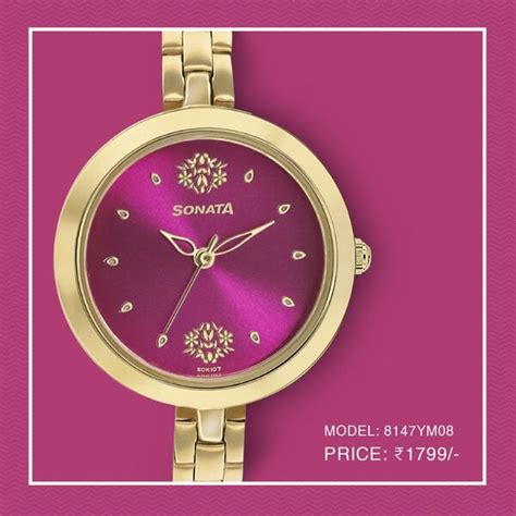 Buy Online Sonata Wedding Pink Dial Women Watch With Stainless Steel ...