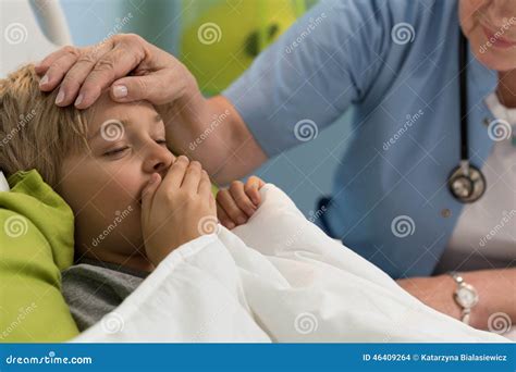 Coughing toddler stock photo. Image of cold, forehead - 46409264