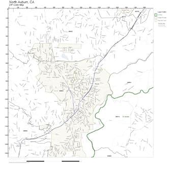 Amazon.com : ZIP Code Wall Map of North Auburn, CA ZIP Code Map ...
