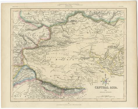 Antique Map of Central Asia by Archer (1841)