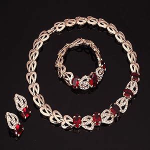 Buy Young & Forever Gift Mesmerizing Gold Plated Red Ruby Crystal and ...