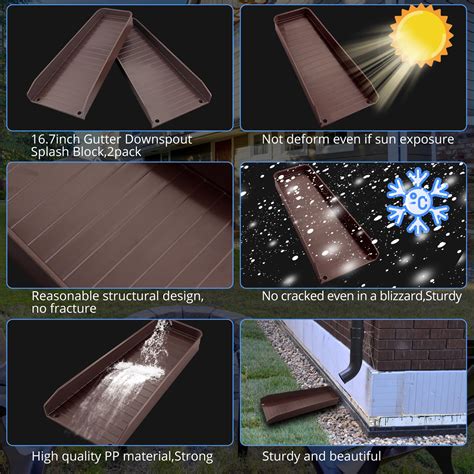 Snapklik.com : CAMWAY 2 Pack Downspout Splash Block,Decorative Gutter ...