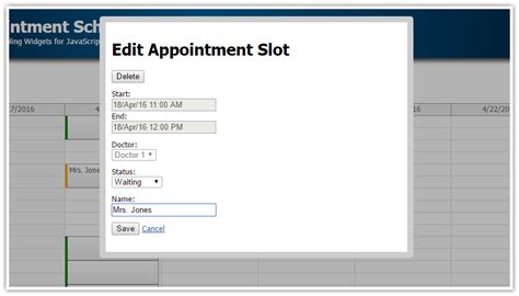 Image result for Appointment Schedule JavaScript