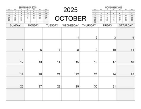 Calendar for October 2025 - free-calendar.su