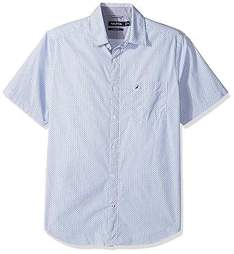 Buy Nautica Men's Short Sleeve Classic Fit Printed Button Down Shirt at ...