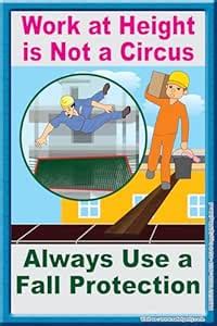 Work at Height Safety Poster – Always Use Fall Protection – Star Flex ...