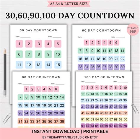 Free Printable Countdown Calendar Template for All Occasions