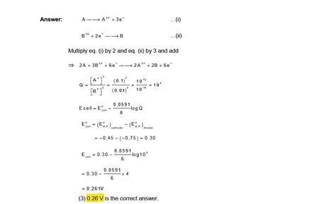 44. Calculate EMF of the cell AIA (0.1m) || B92 (0.01m) B Given E A A*3 ...