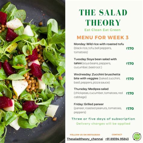 Menu at The Salad Theory, Chennai
