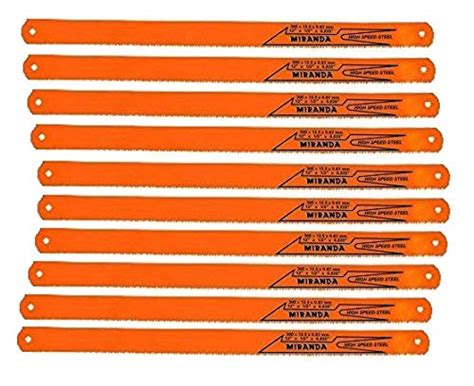 MIRANDA Hi-Speed Steel Hand Hacksaw Blade (12 X 1/2" X 0.025") 18 TPI ...