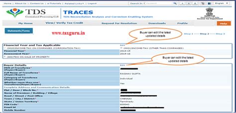 Procedure for Online Correction in Form 26QB on TRACES