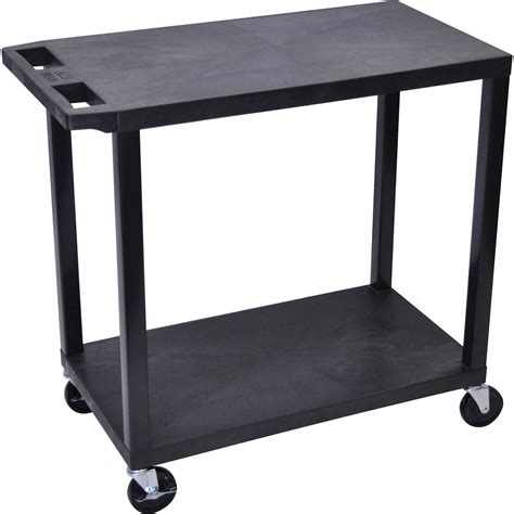 Luxor EC22-B 32 x 18" Two-Shelf Plastic Utility Cart EC22-B B&H