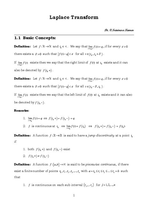 Laplace Transforms: Concepts, Properties, and Examples in Analysis ...