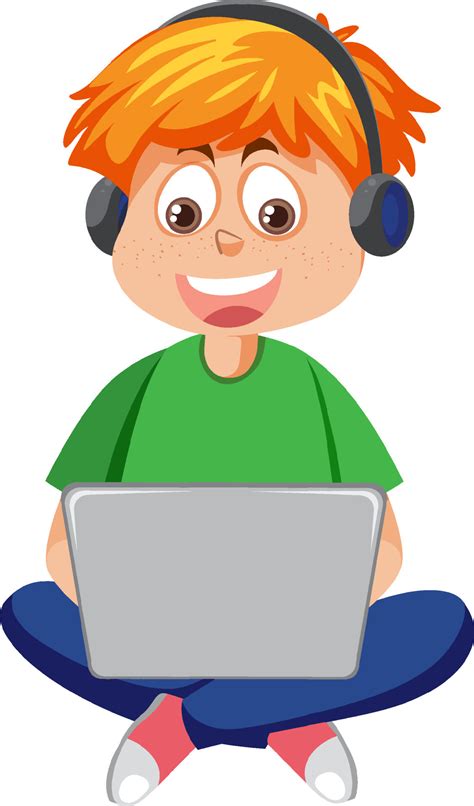 Boy Using Computer Cartoon 的图像结果