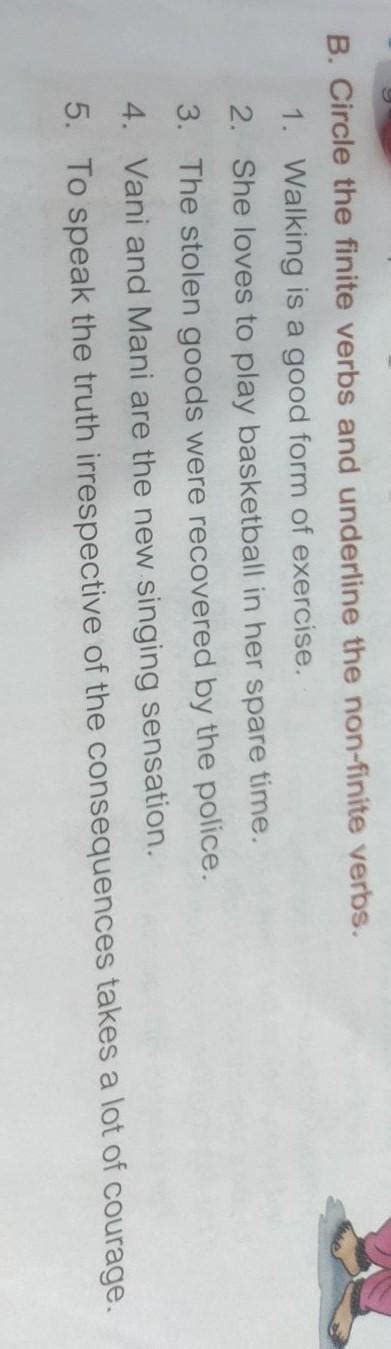 circle the finite verbs and underline the non finite verbs. - Brainly.in