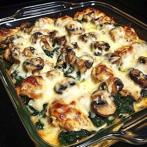Chicken Spinach and Mushroom Low-Carb Oven Dish Recipe – glassika recipes