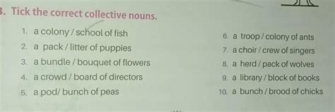 mark correct collective nouns - Brainly.in