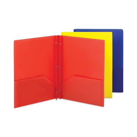Poly Two-Pocket Folder with Fasteners, 130-Sheet Capacity, 11 x 8.5 ...