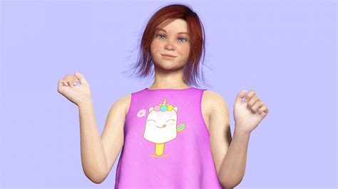 Jesyka-Realistic Girl Low Poly 3D Model by khaloui